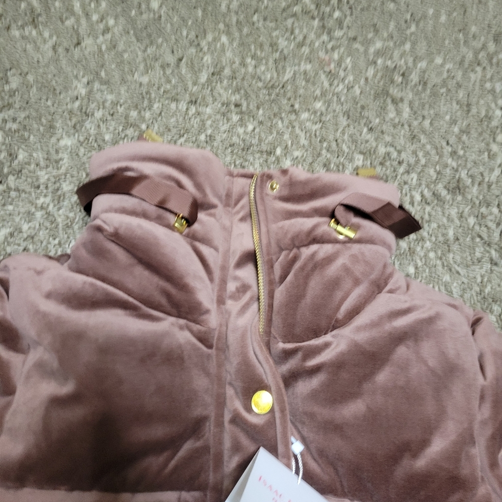 Velvet Puffer Jacket Isaac Mizrahi Small Large - Picture 16 of 16
